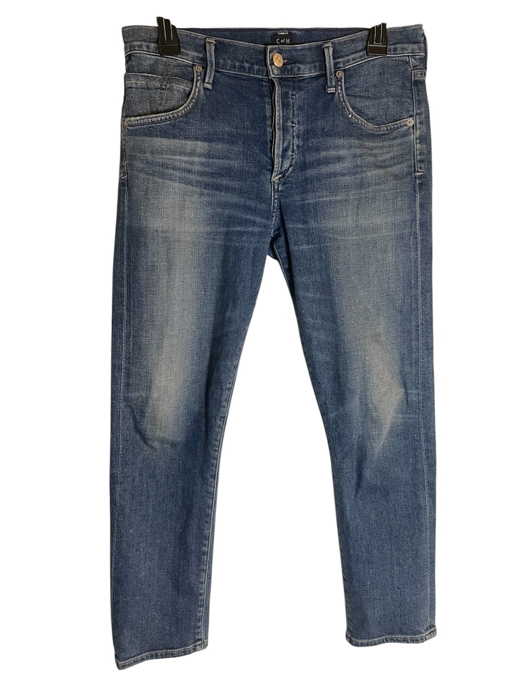 Citizens of Humanity Slim Straight Women's Buttonfly Jeans in Faded Blue Size 28